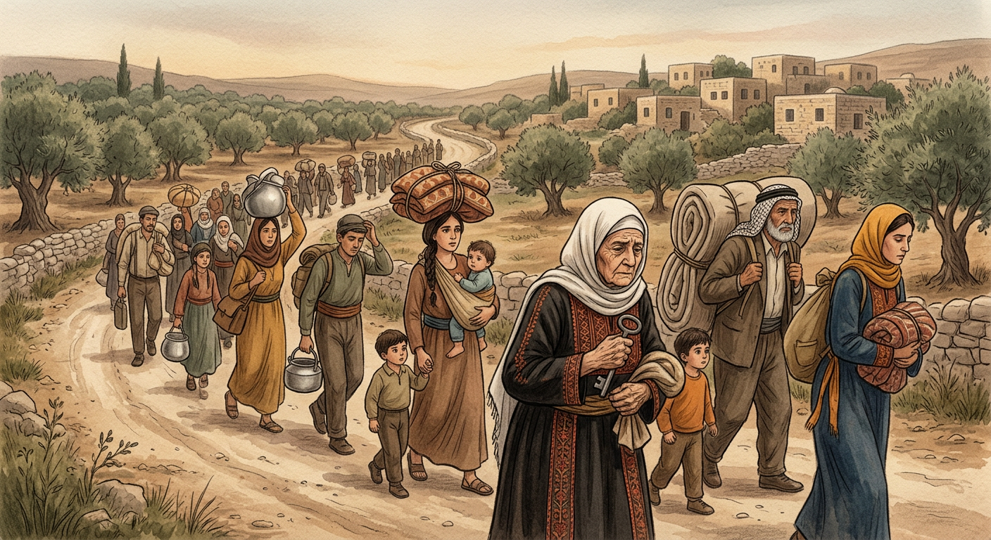 1948年巴勒斯坦难民逃离家园