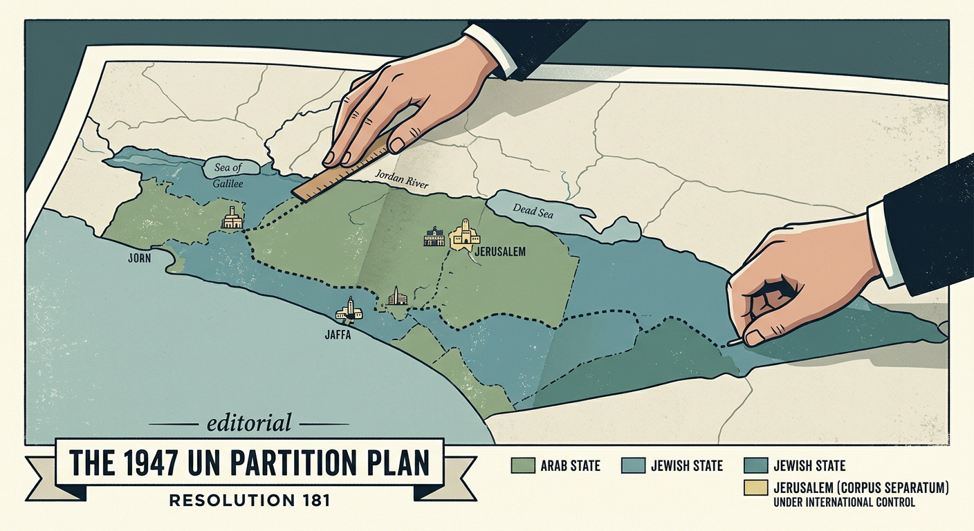 1947年联合国分治方案地图