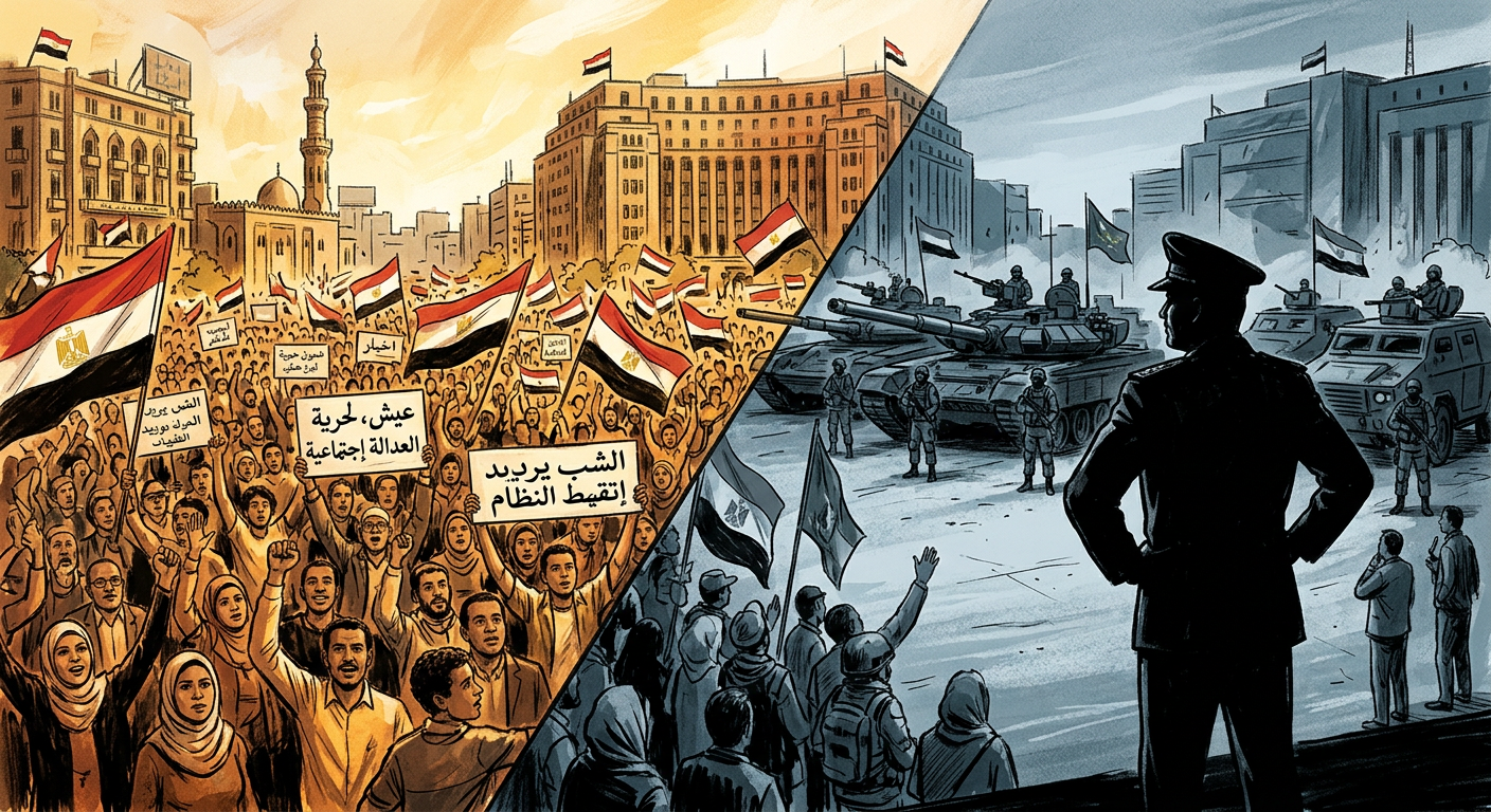 埃及解放广场革命到军方重掌权力的历程