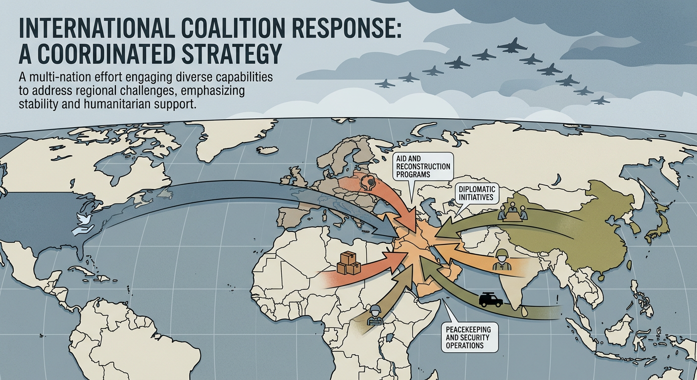国际联盟反击ISIS示意图