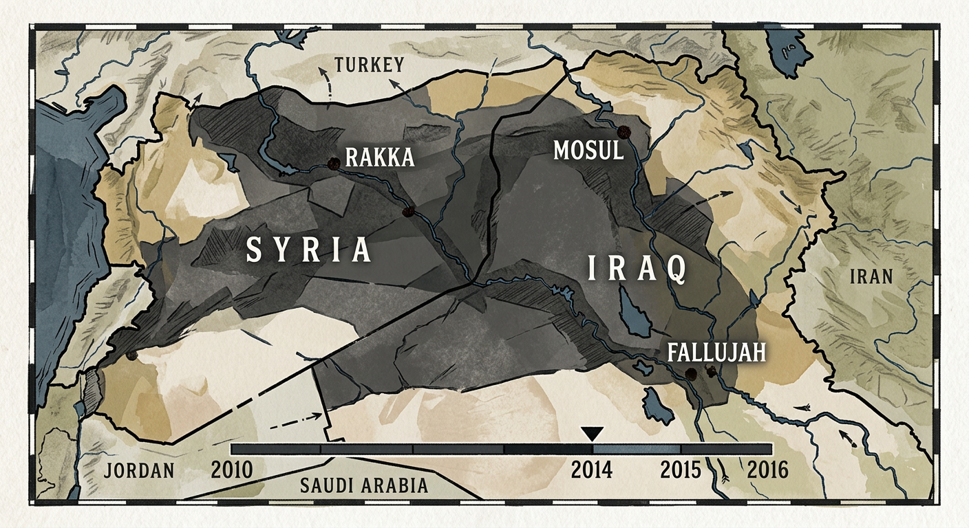 ISIS控制区域示意图